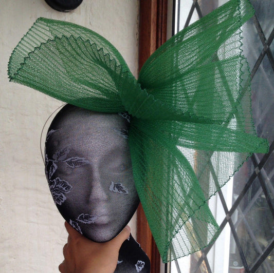 green fascinator millinery burlesque headband wedding hat hair piece