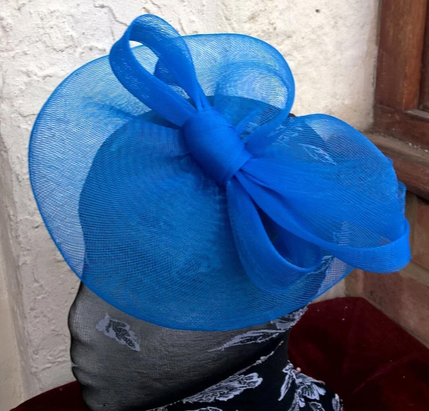 blue fascinator millinery burlesque wedding hat ascot race bridal British