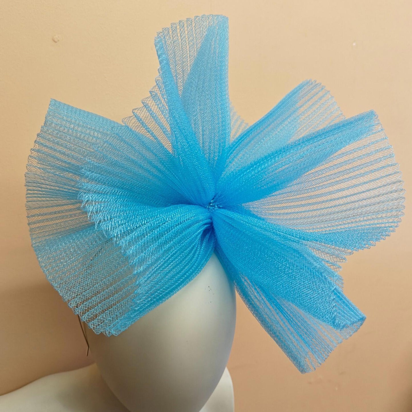 light blue fascinator millinery burlesque headband wedding hat ascot race
