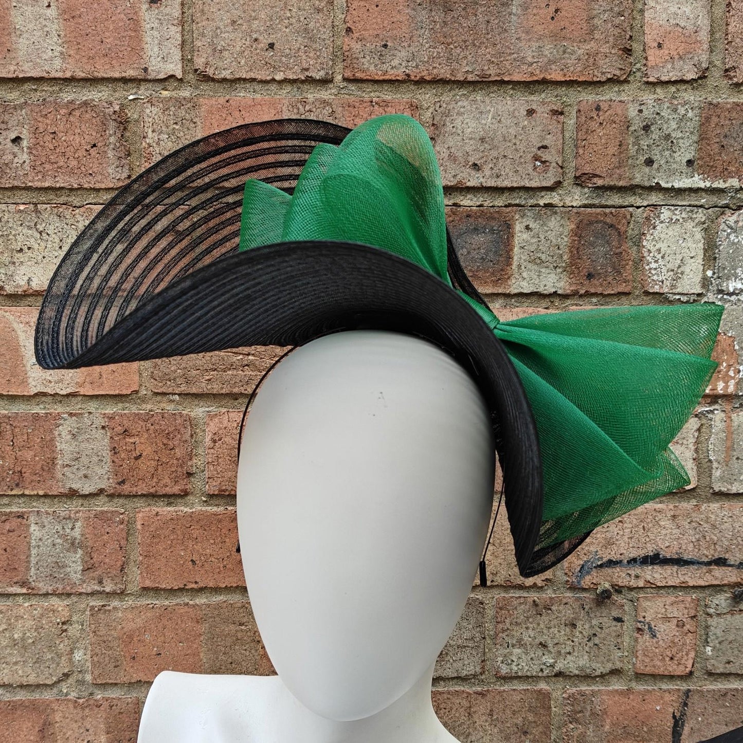 black green bow crinoline fascinator millinery headband wedding hat party cosplay