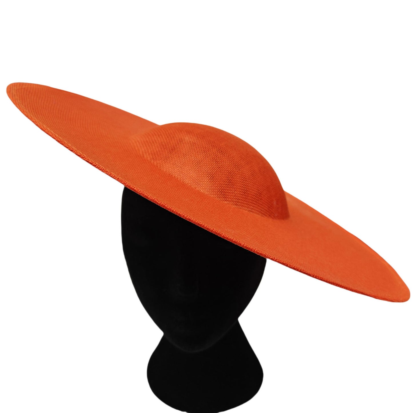 orange large wide brim DIY fascinator base wedding hat Kentucky Derby Ascot