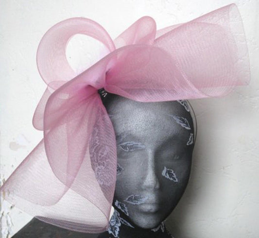 baby pink feather fascinator millinery burlesque headband wedding hat hair