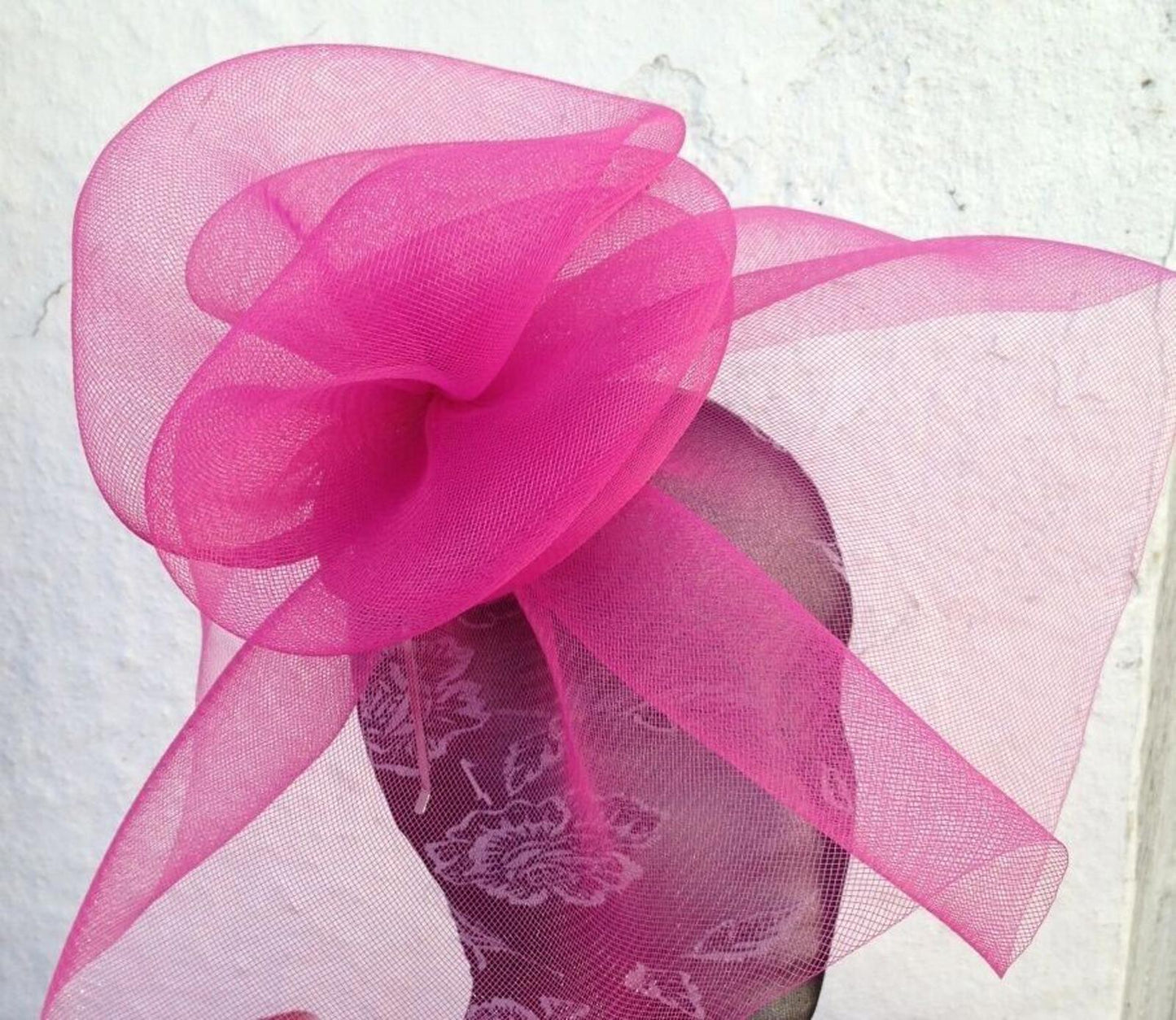hot pink headband crinoline fascinator millinery hat wedding ascot