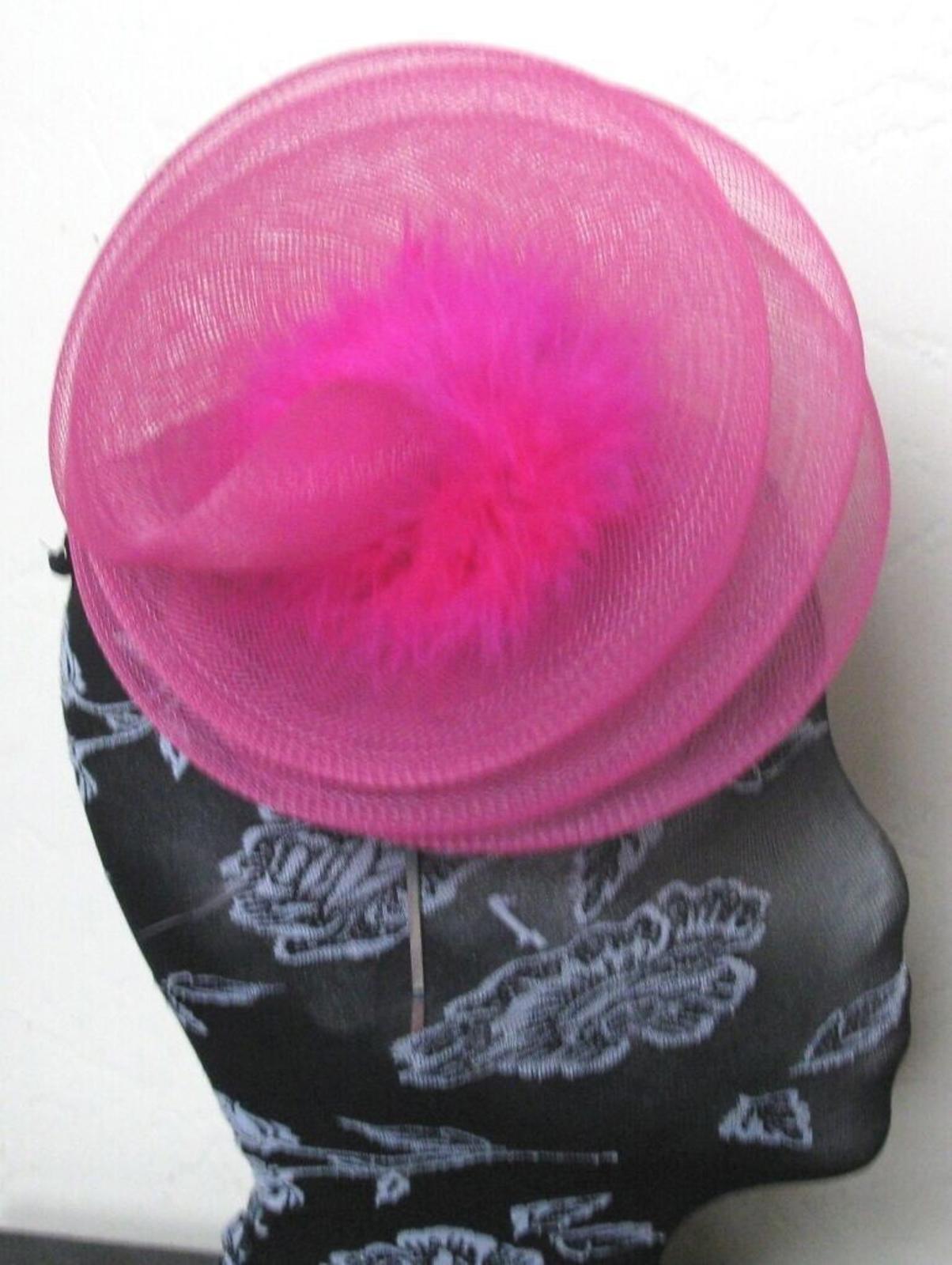 hot pink headband crinoline fascinator millinery hat wedding ascot