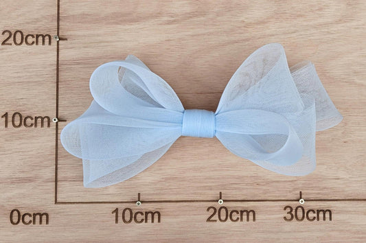 baby blue large crinoline bow art craft DIY handmade fascinator hair clip