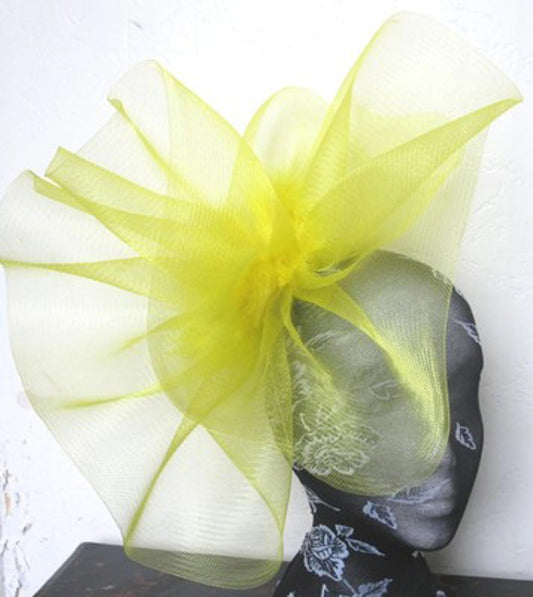 yellow feather fascinator millinery burlesque headband wedding hat hair piece