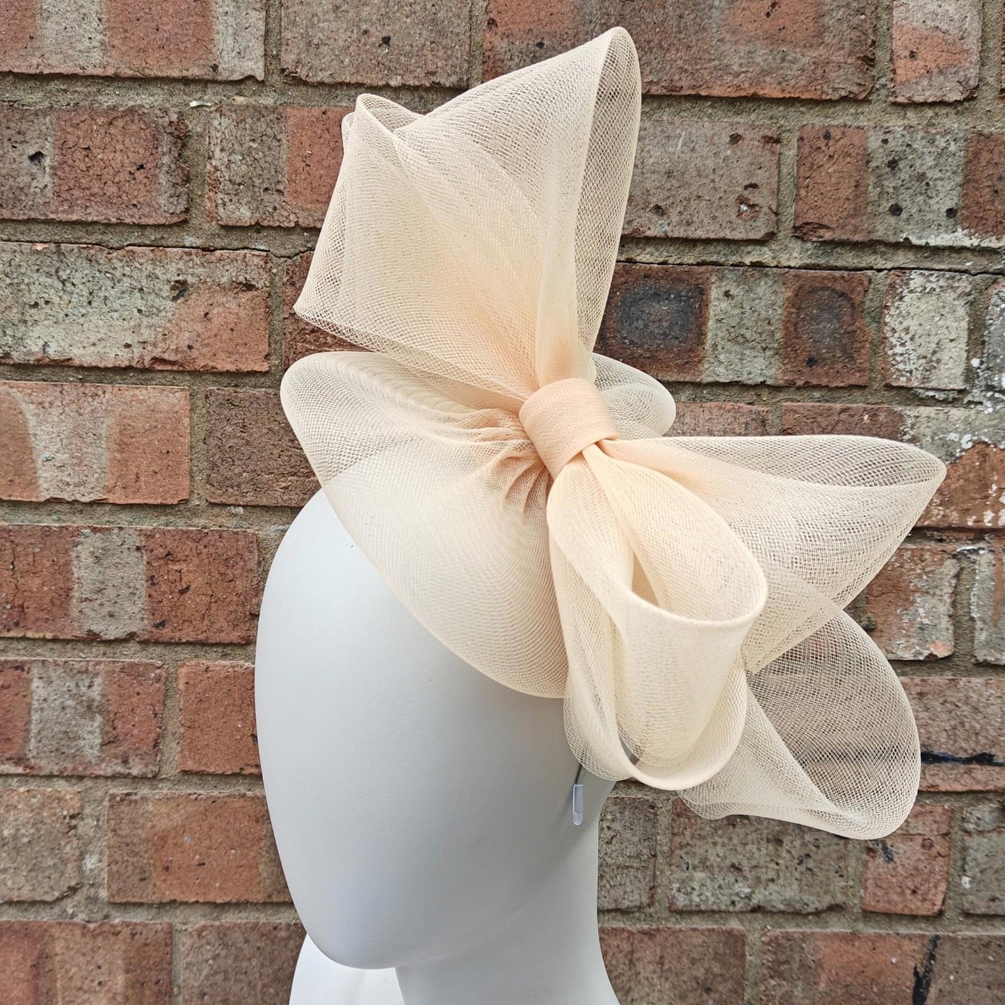 nude peach handmade fascinator millinery headband wedding hat race party
