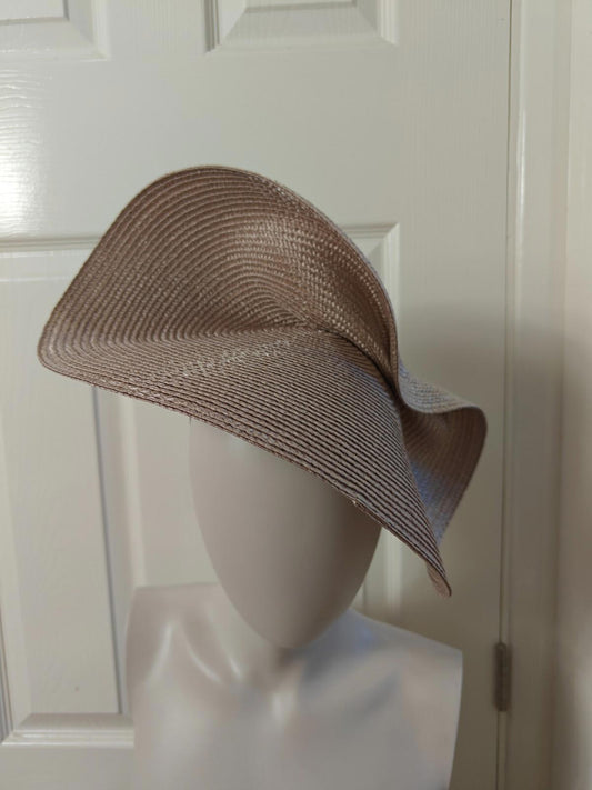 light beige large straw fascinator millinery burlesque headband wedding hat