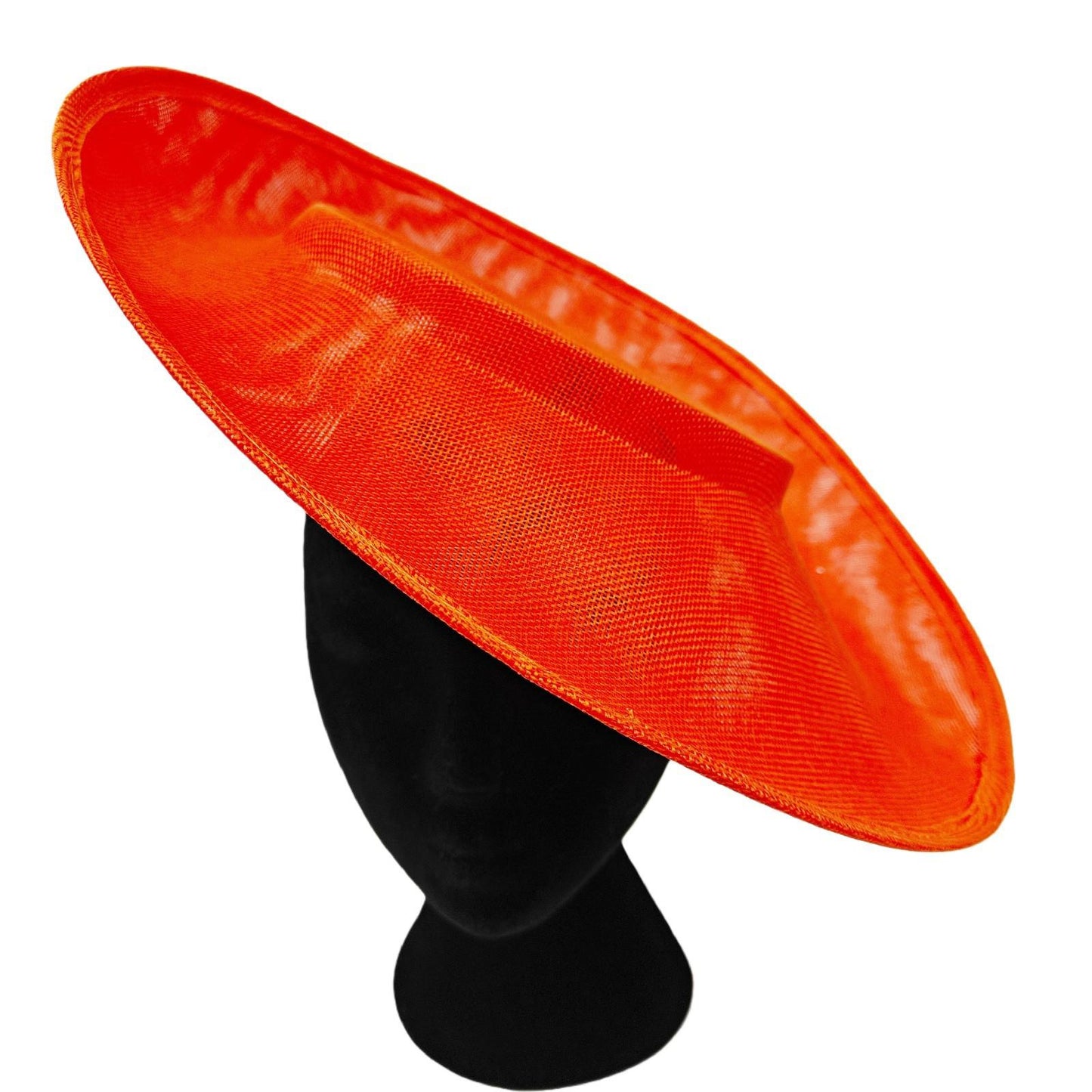 orange large wide brim DIY fascinator base wedding hat Kentucky Derby Ascot