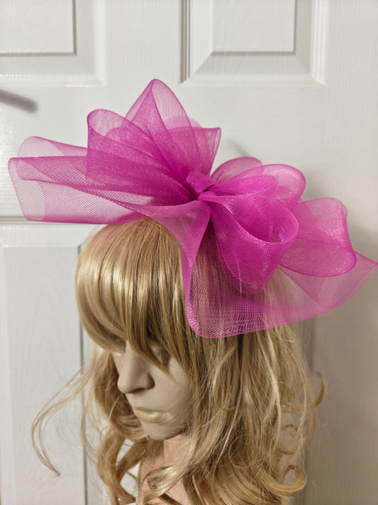 dark pink fascinator millinery burlesque headband wedding hat ascot race