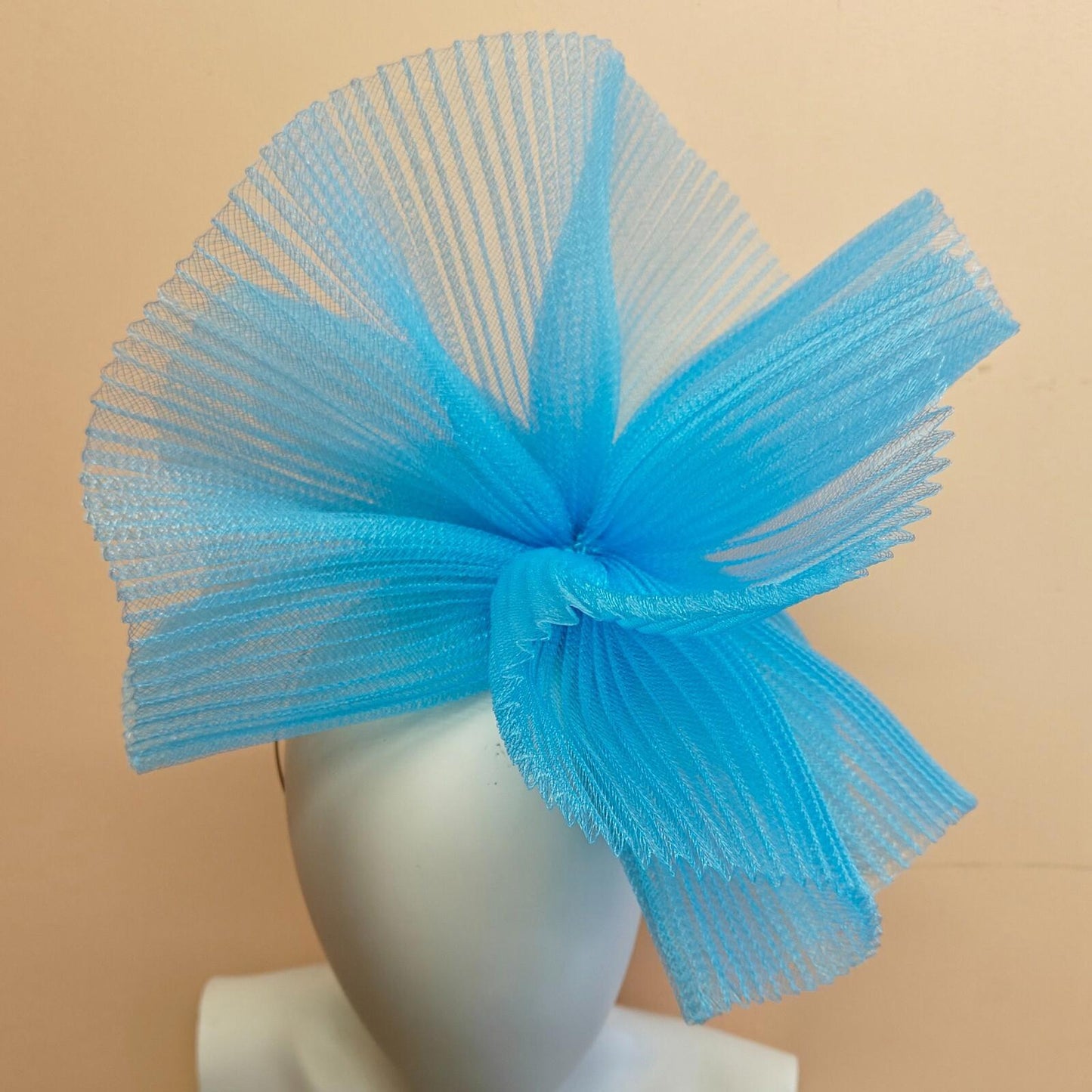 light blue fascinator millinery burlesque headband wedding hat ascot race