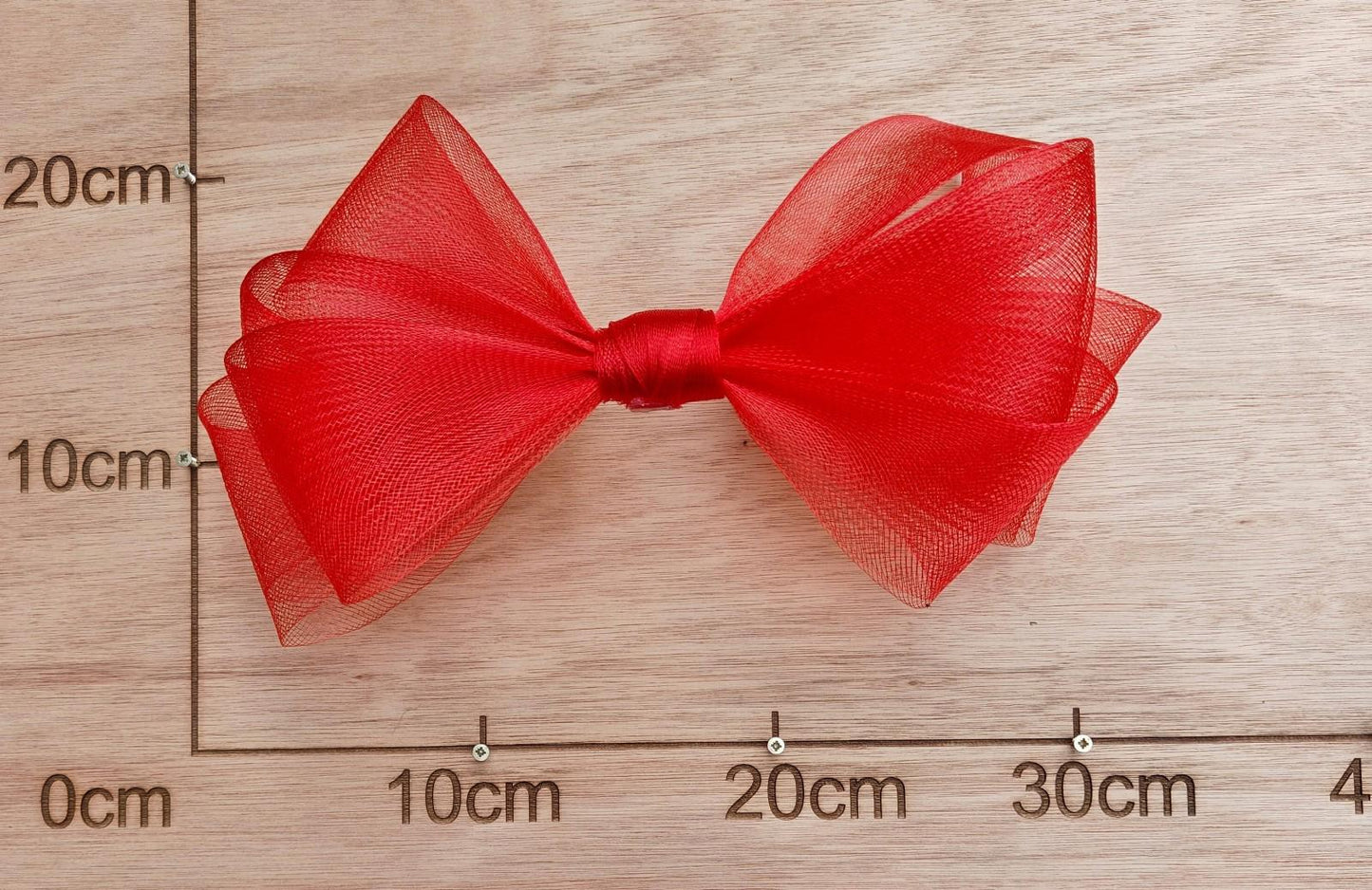 bright red large crinoline bow art craft DIY handmade fascinator hair clip