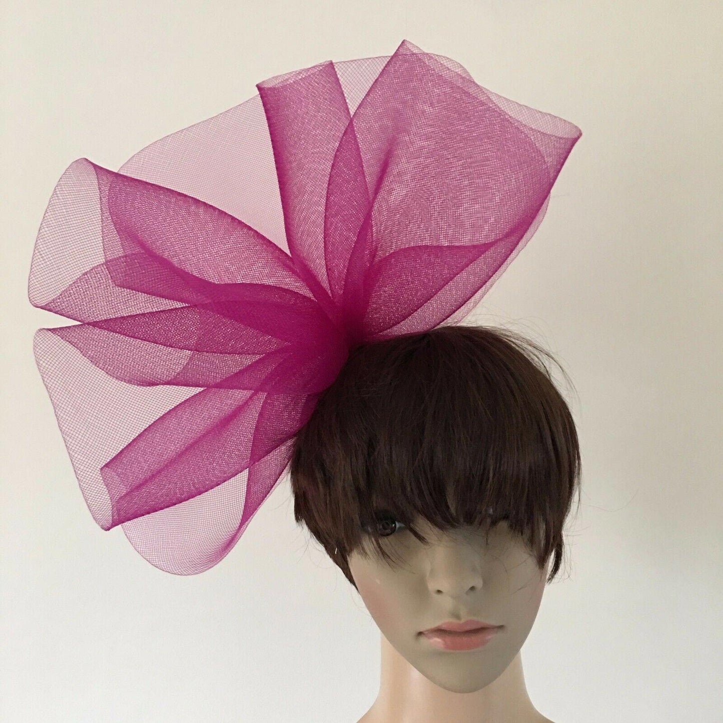 dark plum pink purple headband crinoline fascinator millinery hat wedding ascot
