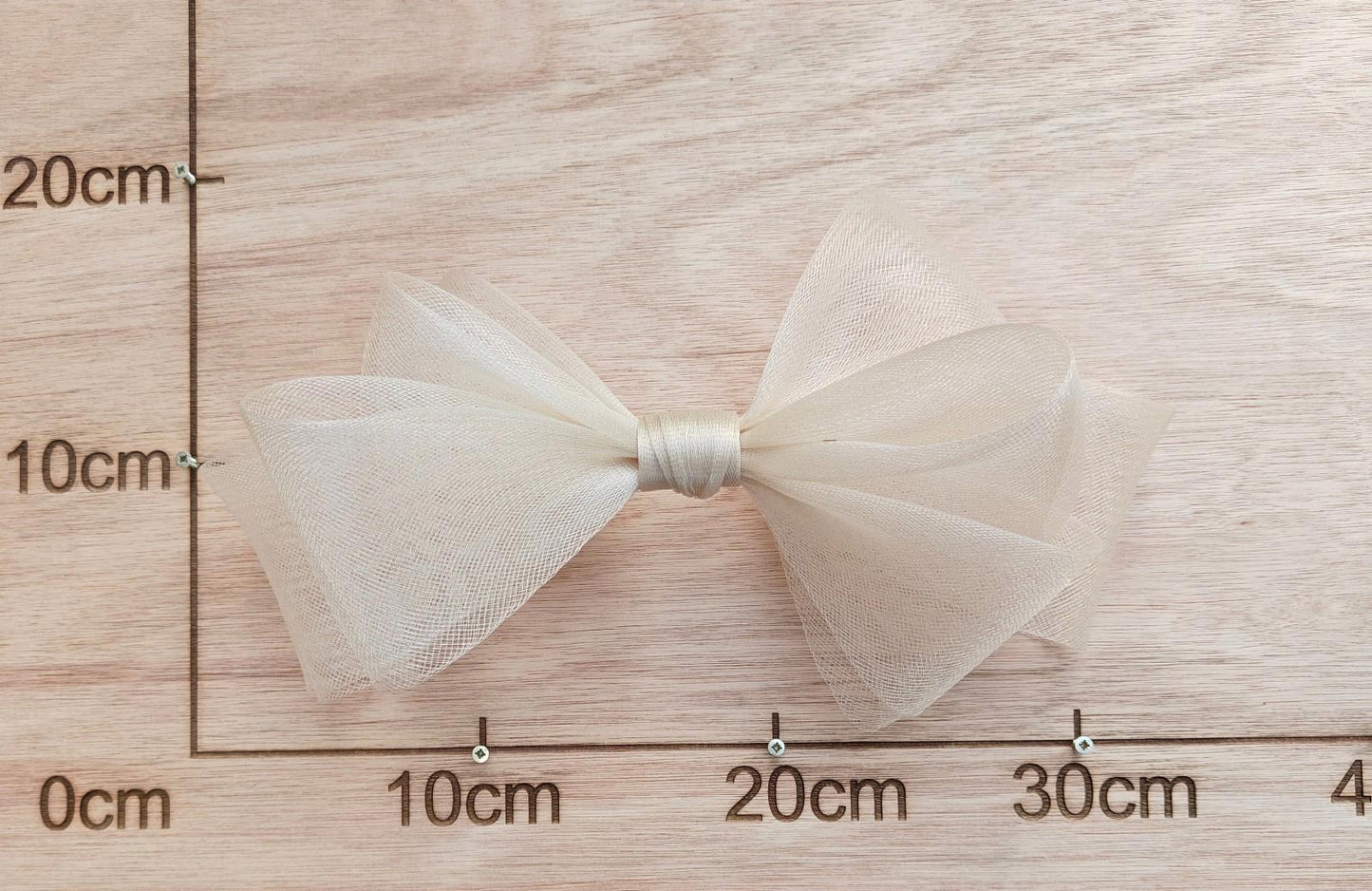 dark cream large crinoline bow art craft DIY handmade fascinator hair clip