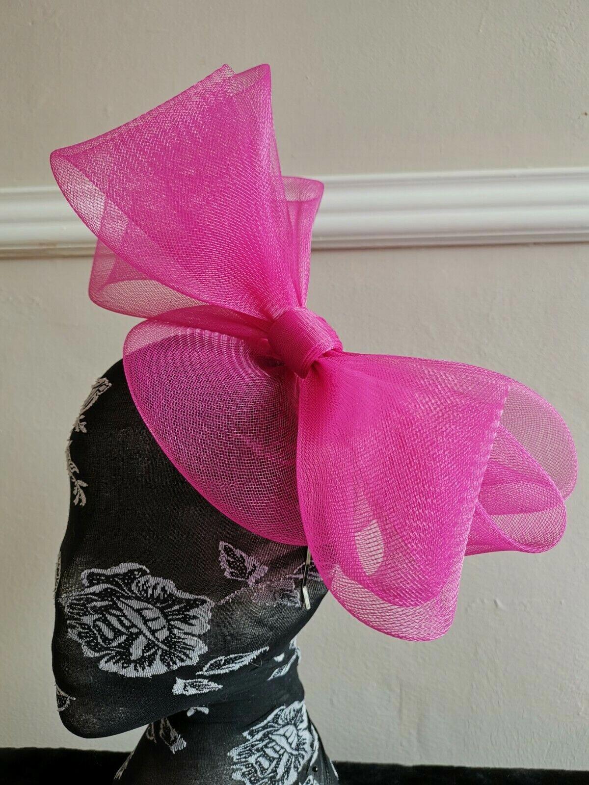 hot pink headband crinoline fascinator millinery hat wedding ascot