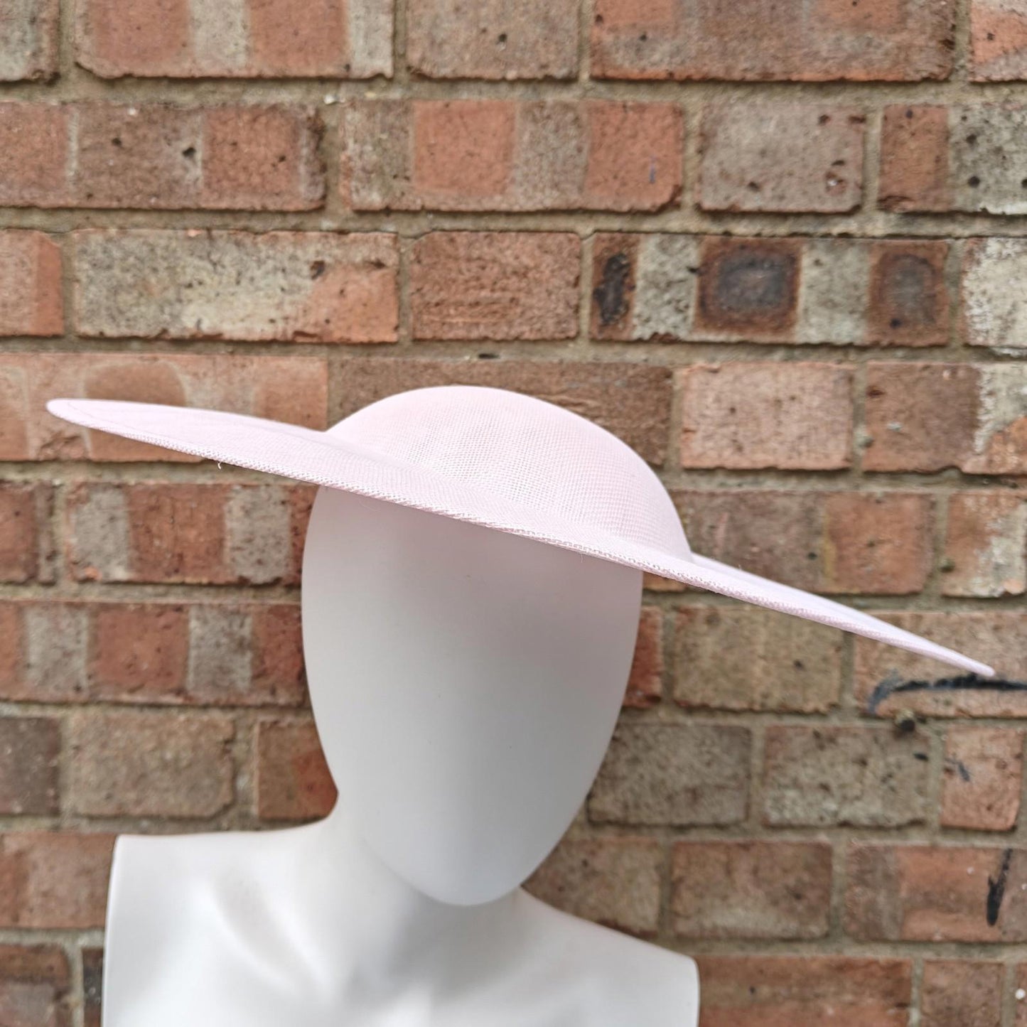 baby pink large wide brim plain hatinator fascinator base wedding hat