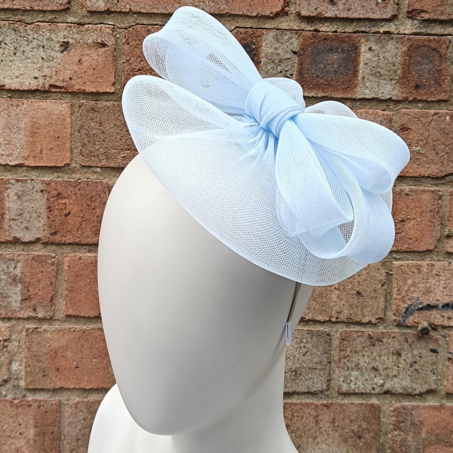 baby blue handmade fascinator millinery headband wedding hat race party