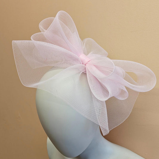 light pink fascinator millinery burlesque headband wedding hat ascot race