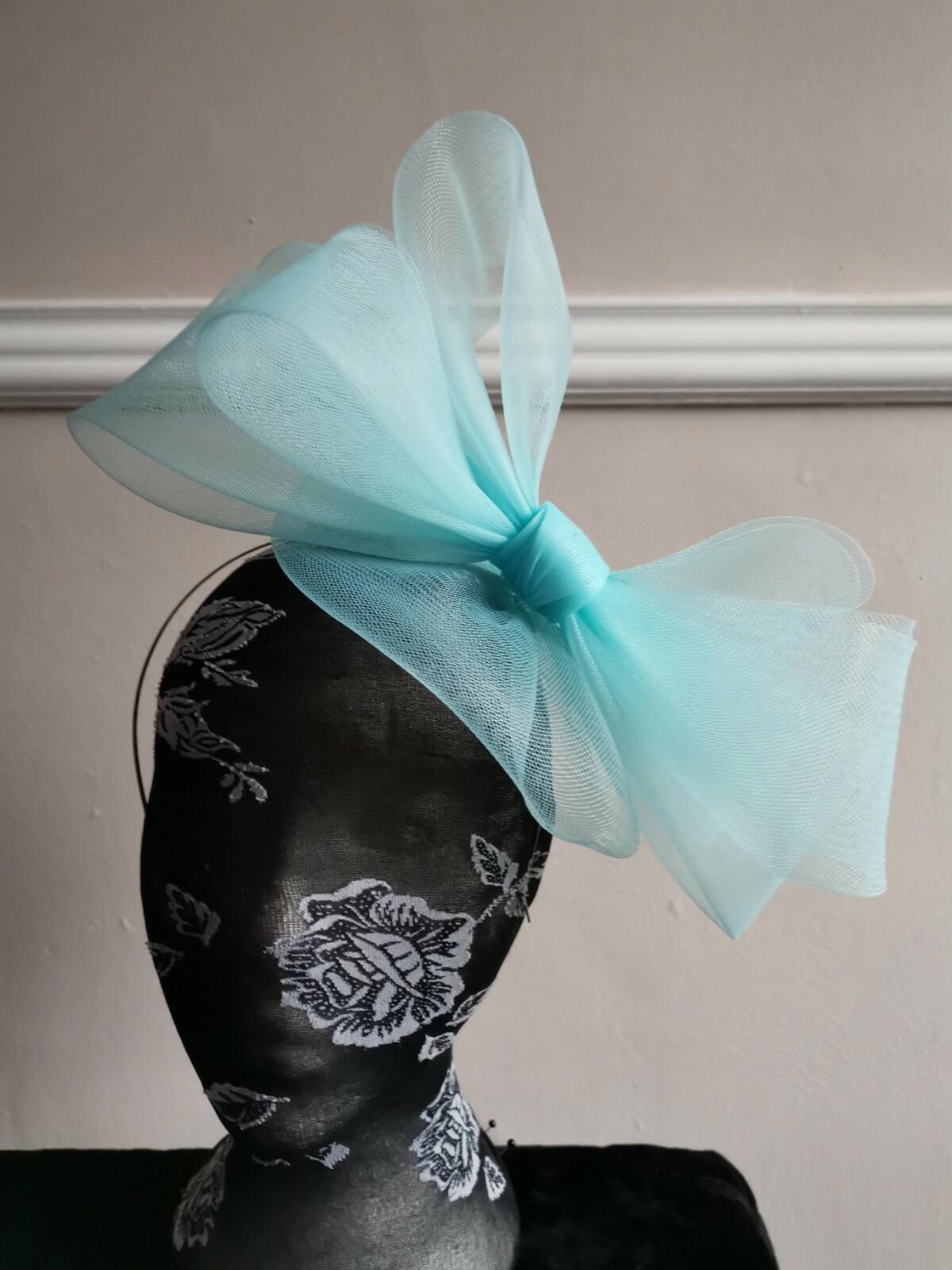 baby light blue fascinator millinery burlesque headband wedding hat hair piece