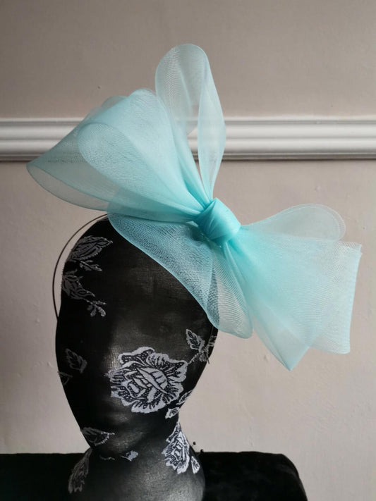 baby light blue fascinator millinery burlesque headband wedding hat hair piece