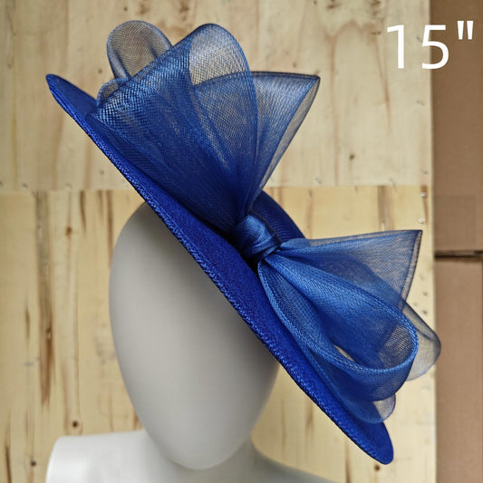 royal blue fascinator wedding hatinator hat Kentucky Derby Royal Ascot bow