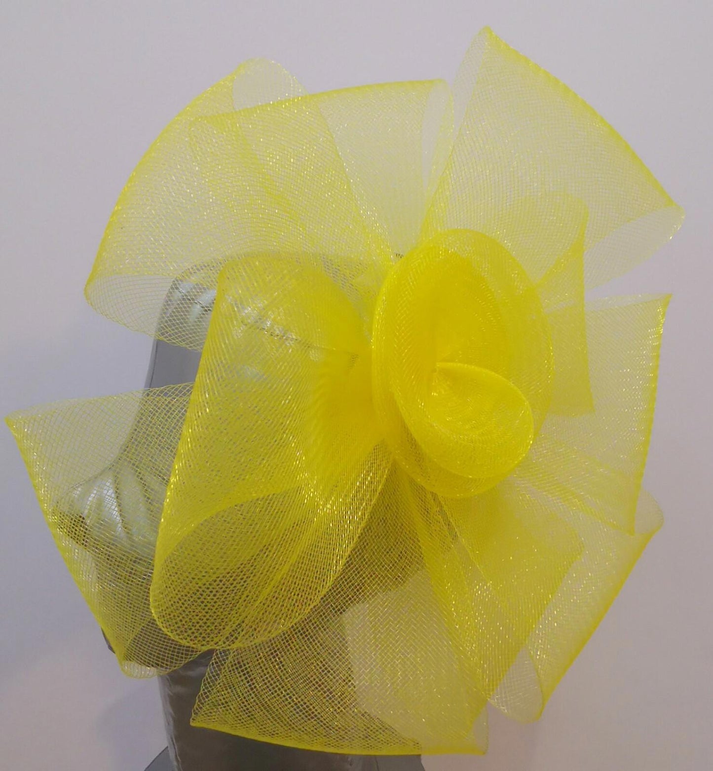 yellow fascinator millinery burlesque headband wedding hat hair piece