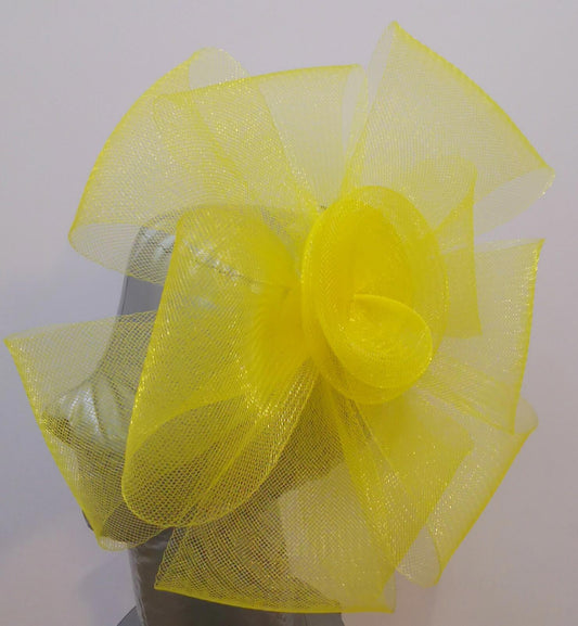 yellow fascinator millinery burlesque headband wedding hat hair piece