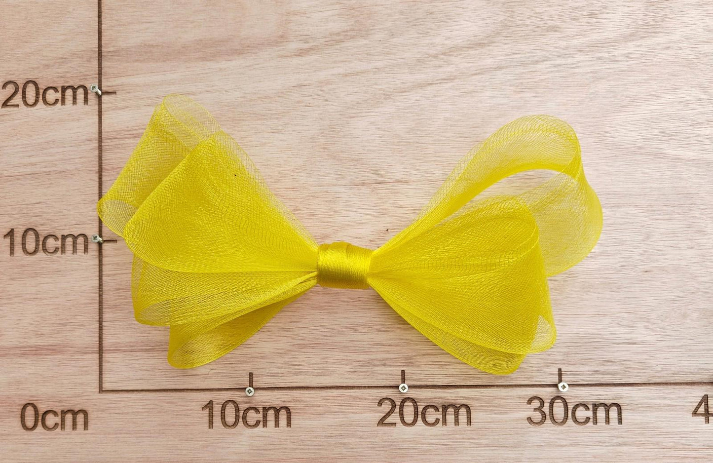 yellow large crinoline bow art craft DIY handmade fascinator hair clip