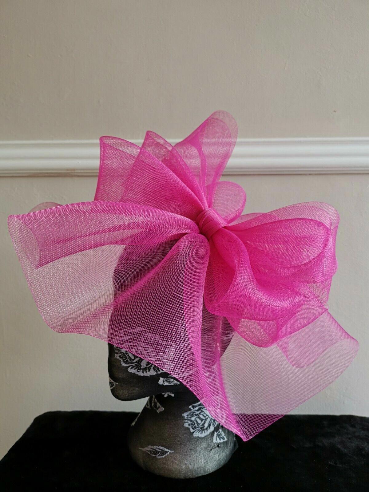 hot pink headband crinoline fascinator millinery hat wedding ascot