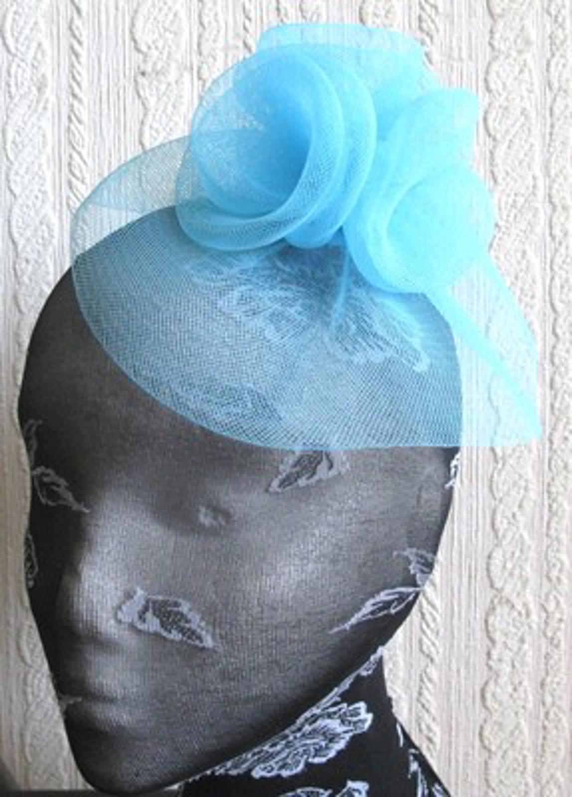 turquoise flower fascinator millinery  brooch clip wedding hat bridal ascot race