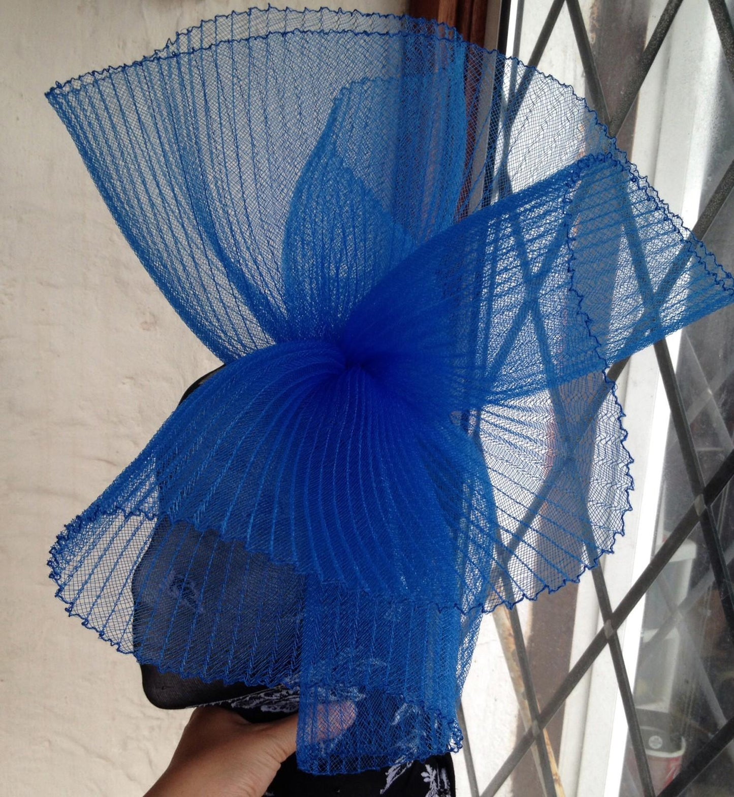 Blue fascinator millinery burlesque wedding hat hair piece ascot race bridal 1