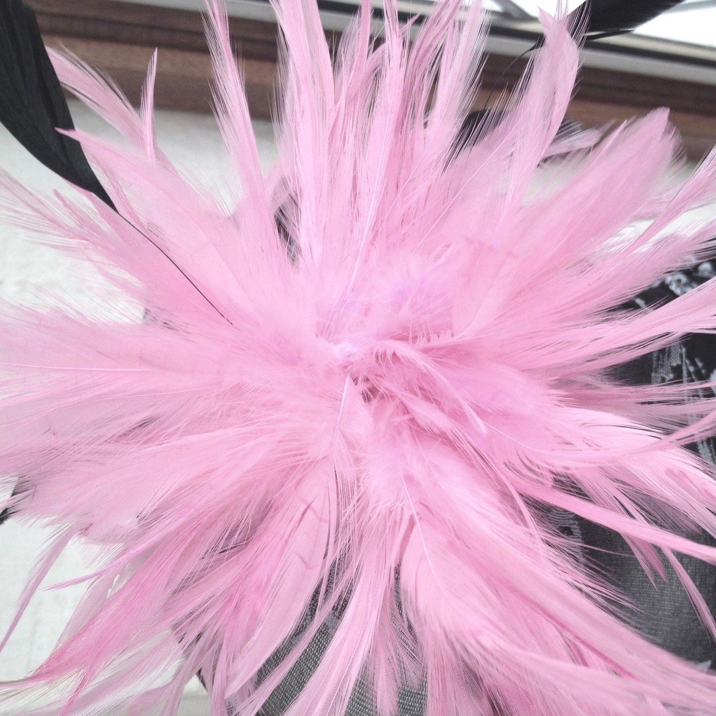 pink fascinator millinery feather brooch clip ascot race wedding bridal hair