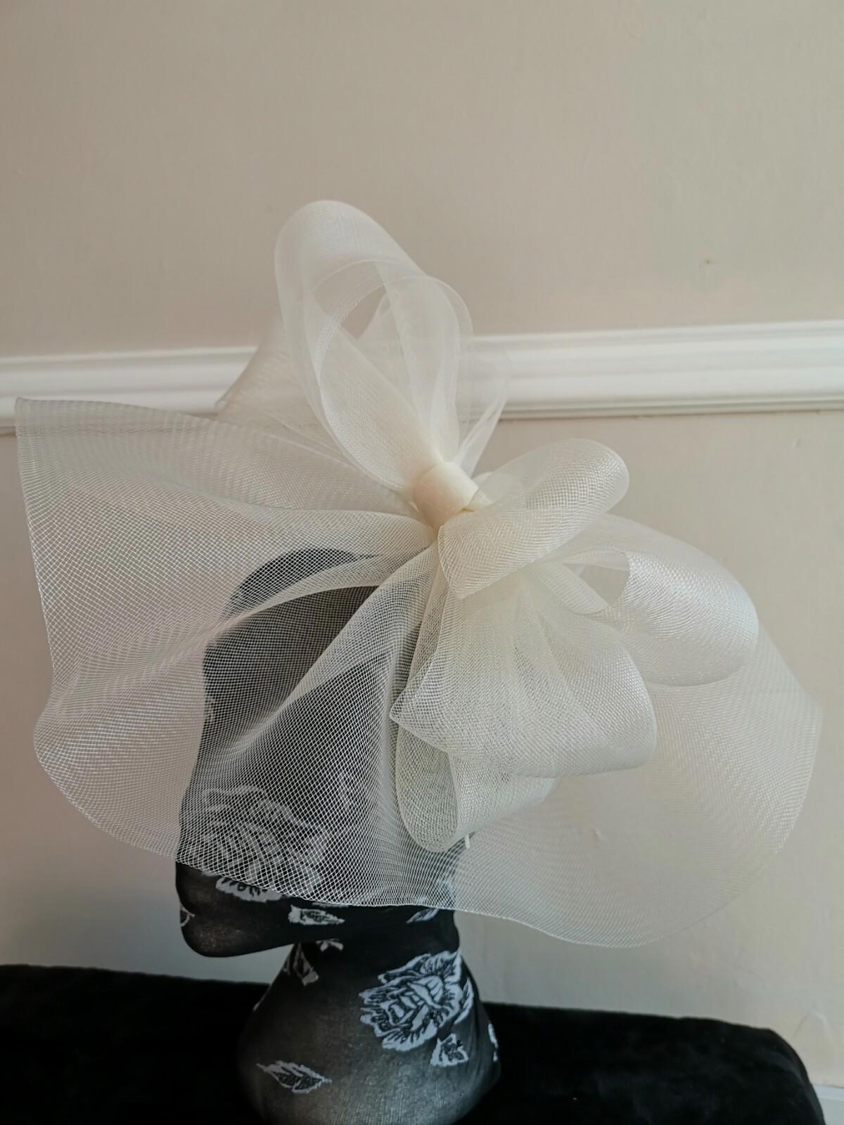 ivory off white fascinator millinery burlesque headband wedding hat hair piece