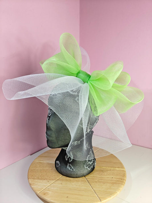 white light green fascinator millinery headband derby wedding hat ascot race
