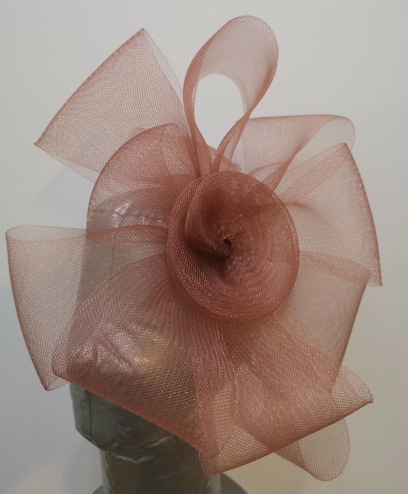 caramel brown fascinator millinery burlesque headband wedding hat hair piece