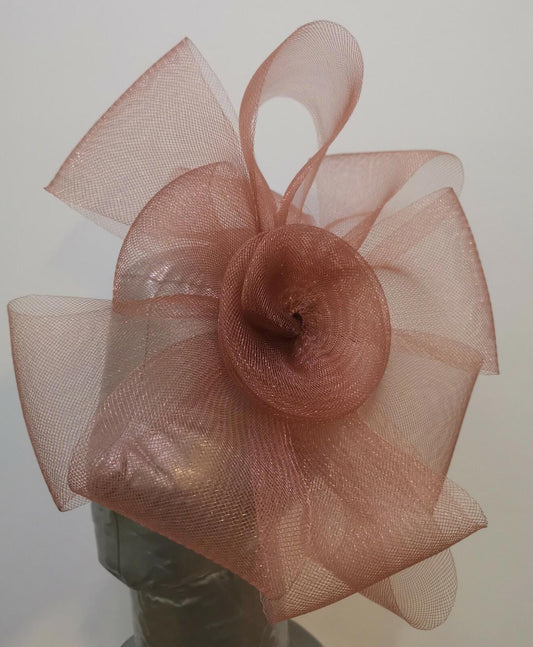 caramel brown fascinator millinery burlesque headband wedding hat hair piece