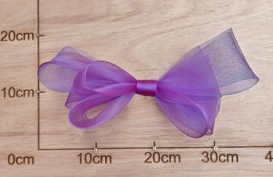 purple large crinoline bow art craft DIY handmade fascinator hair clip