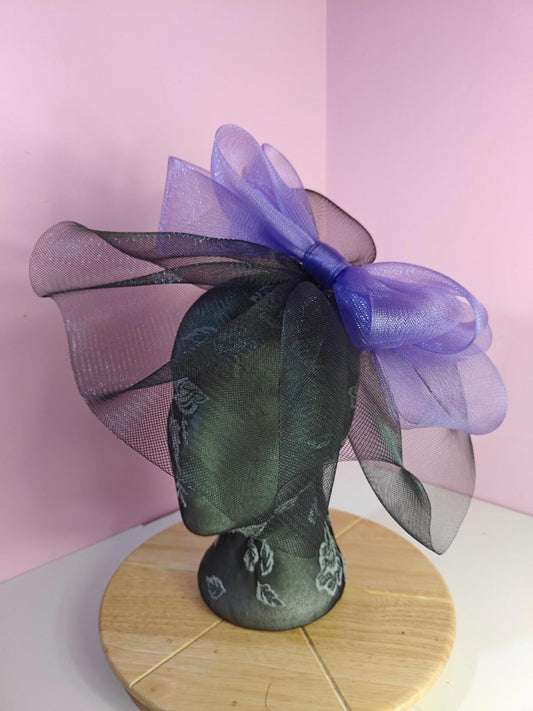 black light purple fascinator millinery headband derby wedding hat ascot race