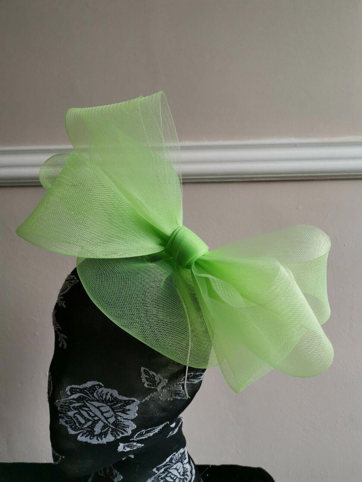 green headband crin fascinator millinery hat wedding ascot