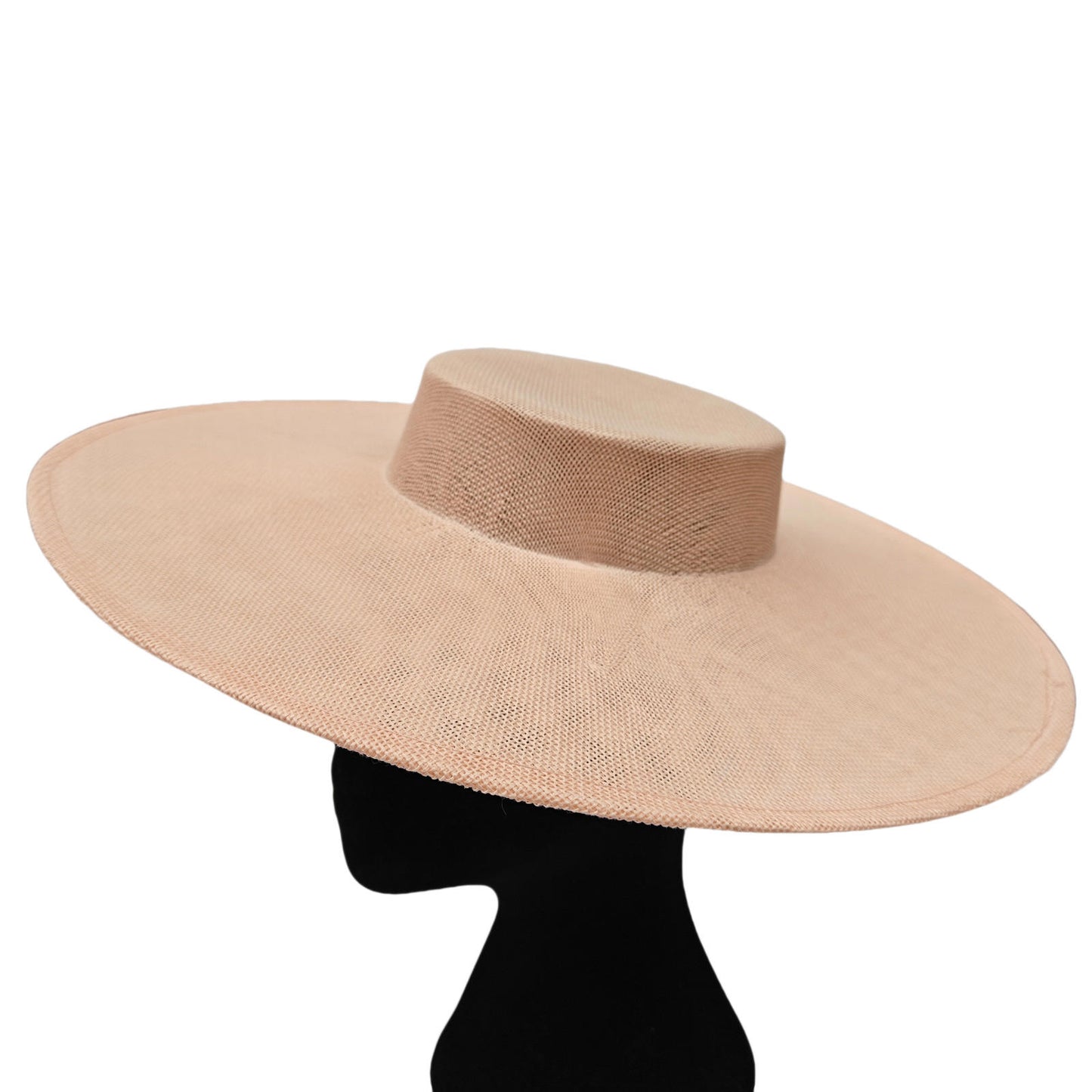 nude pink large wide brim DIY fascinator base wedding hat Kentucky Derby Ascot