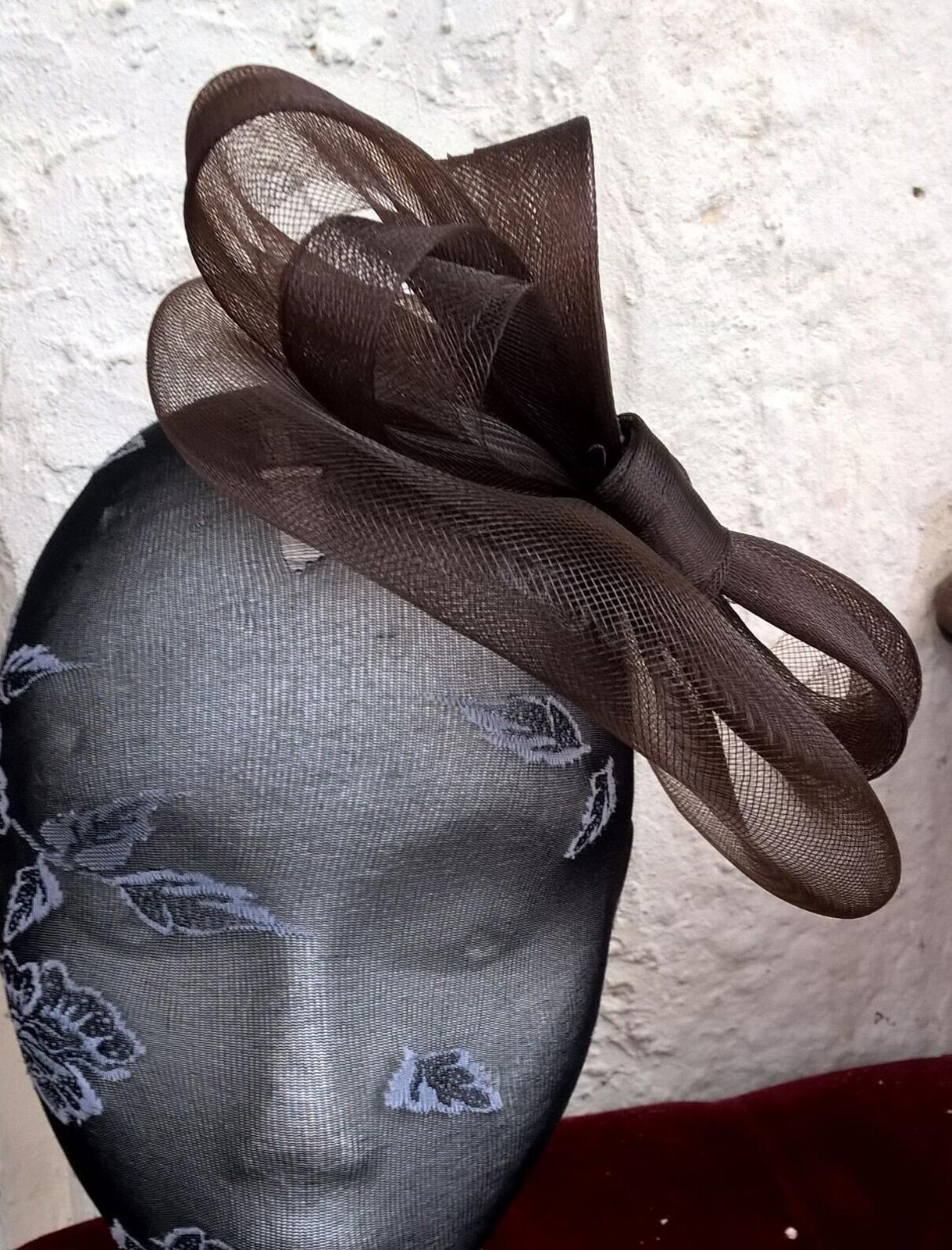 brown headband crin fascinator millinery hat wedding ascot