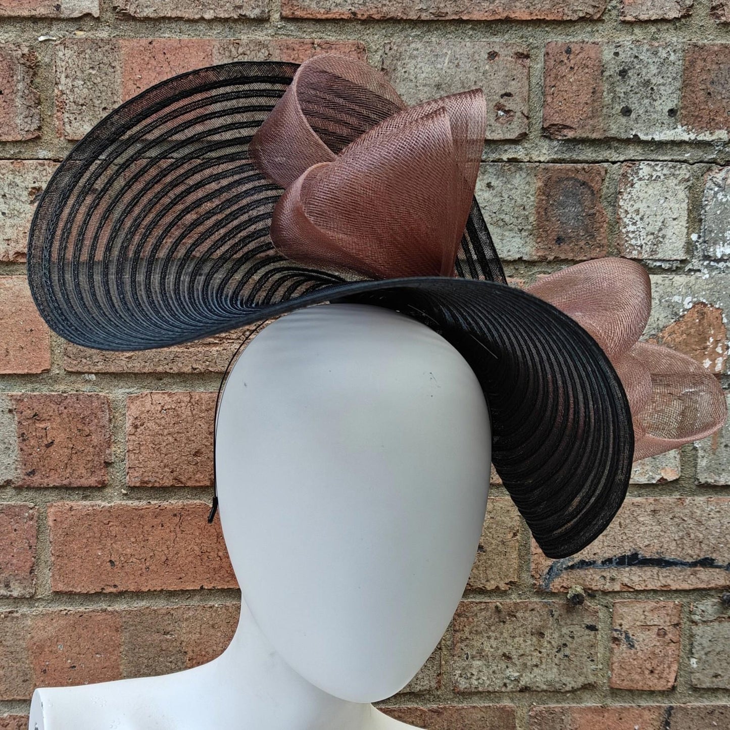 black light brown bow crinoline fascinator millinery headband wedding hat party cosplay