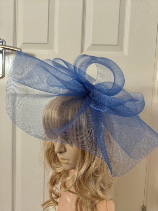 blue fascinator millinery burlesque headband wedding hat ascot race