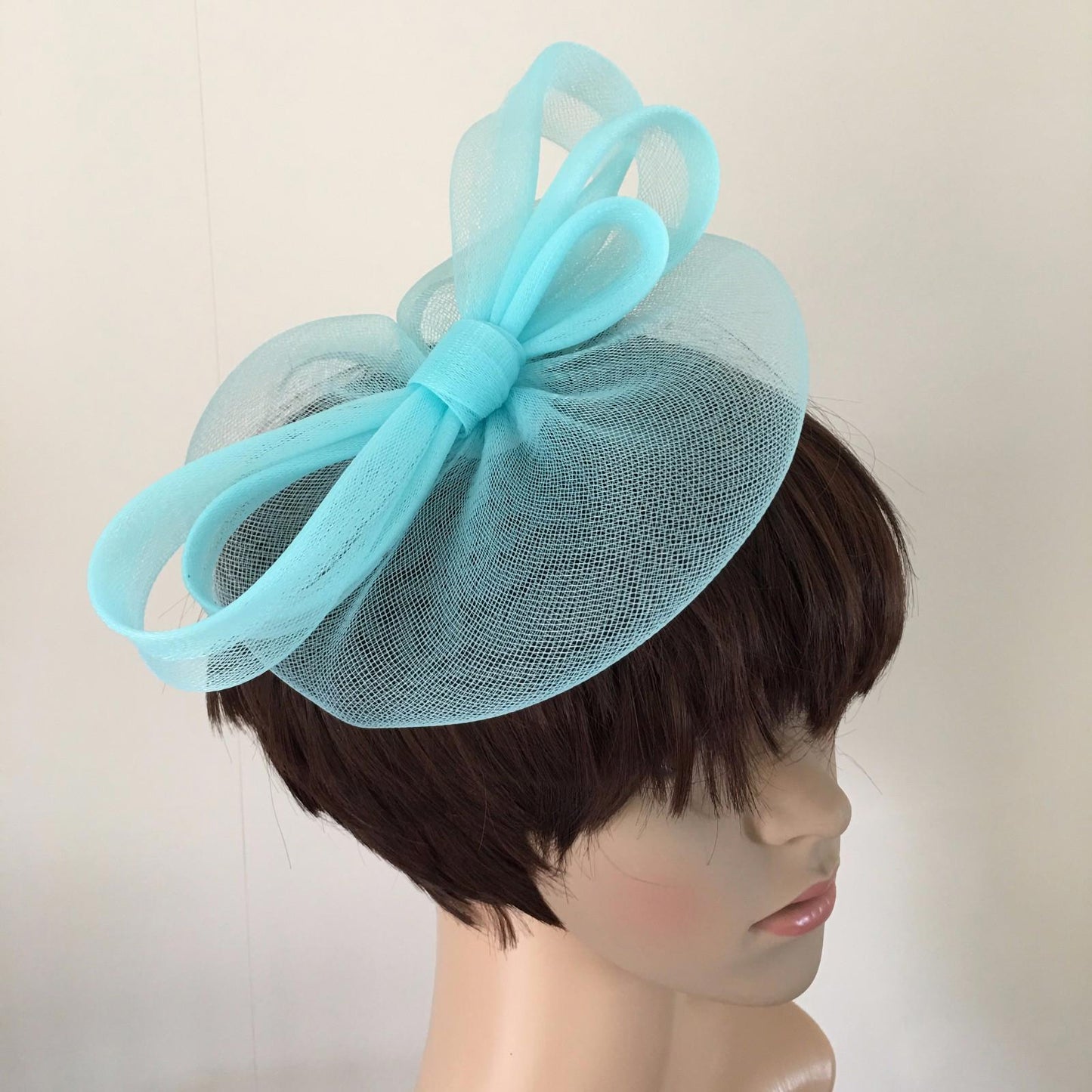duck egg light blue fascinator millinery burlesque wedding hat ascot bridal