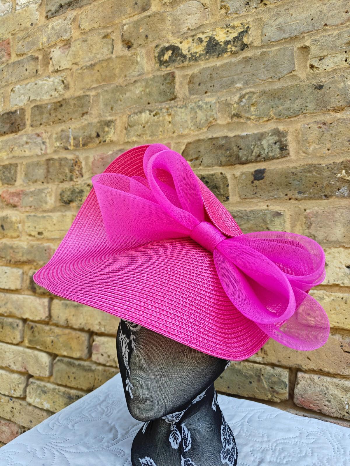 coral pink large straw fascinator millinery headband wedding hat ascot