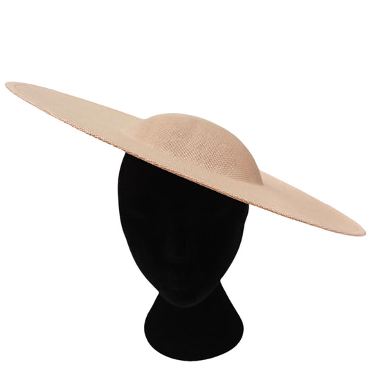 nude pink large wide brim DIY fascinator base wedding hat Kentucky Derby Ascot