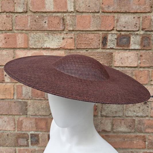 dark brown large wide brim plain hatinator fascinator base wedding hat
