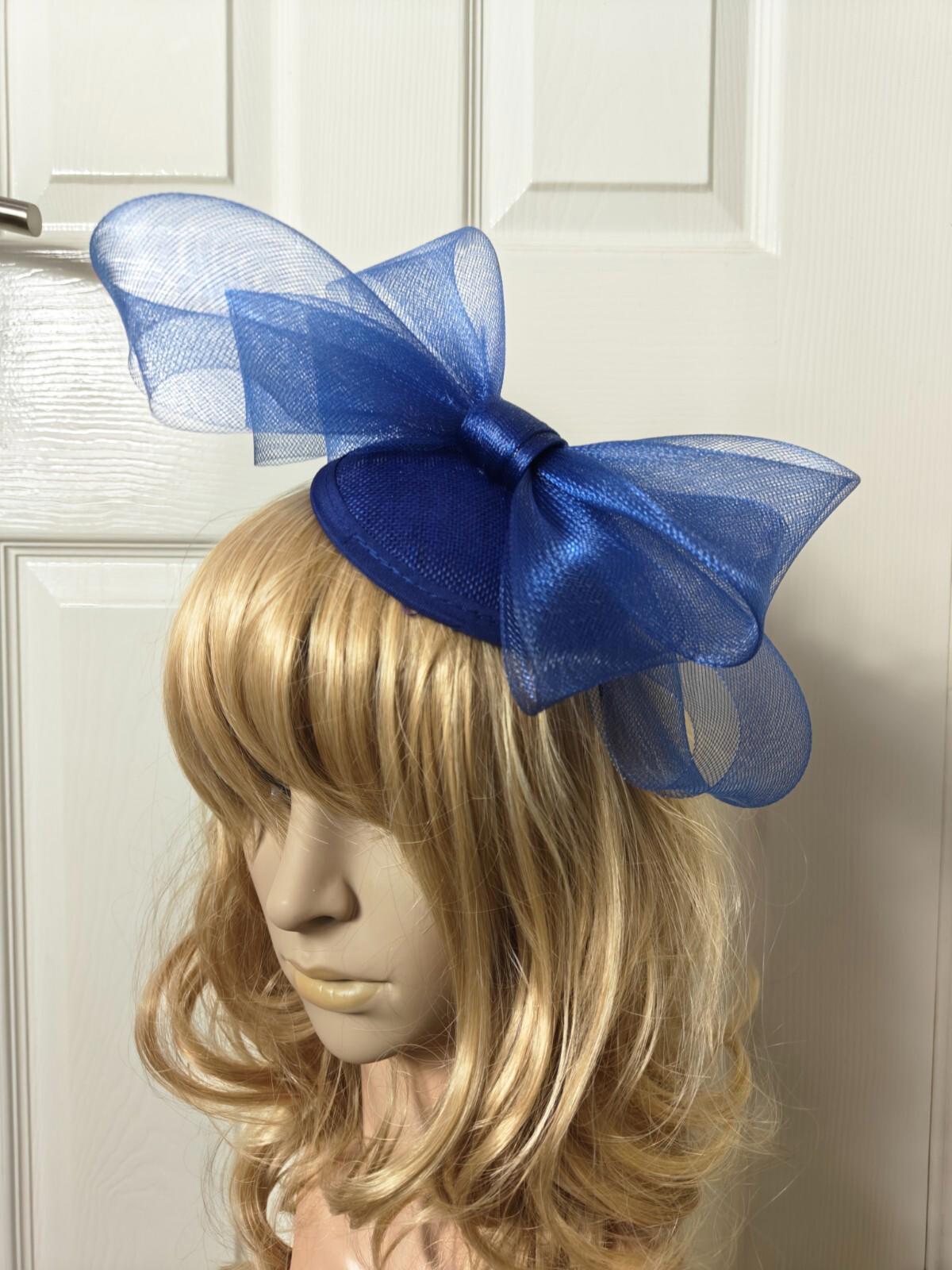 blue fascinator millinery burlesque headband wedding hat ascot race