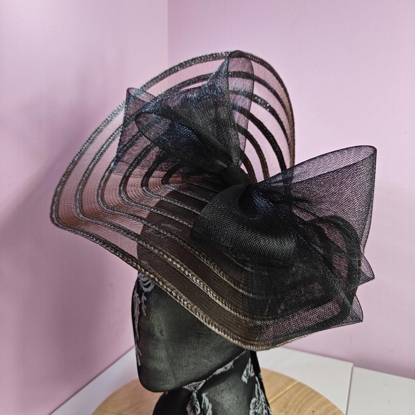 dark brown black bow fascinator millinery wedding hat Kentucky Derby Royal Ascot