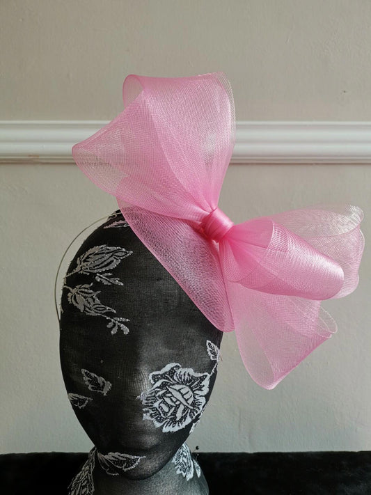 light baby pink fascinator millinery burlesque headband wedding hat hair piece